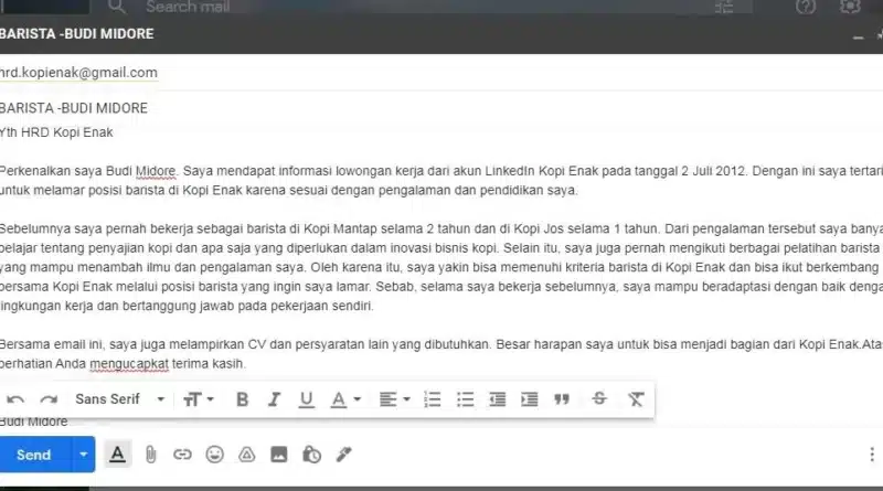 Contoh Subjek Email Lamaran Kerja